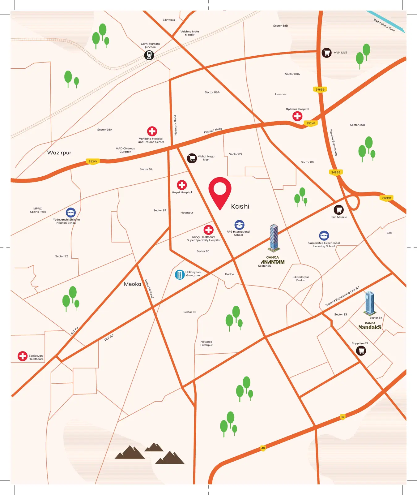 Kashi Grand Premium Floors location map